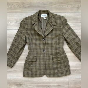 Jones New York Brown Plaid Blazer